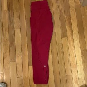 Raspberry colored cropped Lululemon